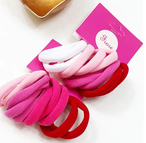Valentine Shades Multicolor Elastic Hair Tie Set