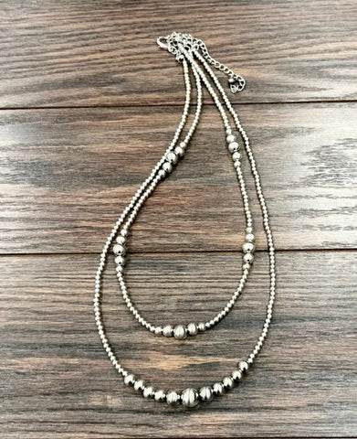 Western Silver-Tone Bead Necklace