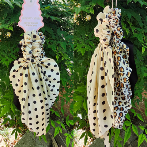 Animal Printed Hair Scarf Scrunchies