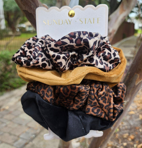 Cheetah Printed/Velvet Scrunchies