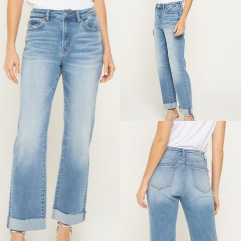 High-Rise Straight Leg/Tummy Tuck Jeans