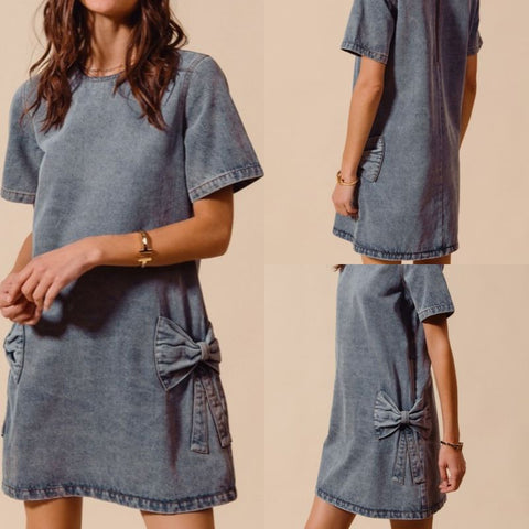 Denim Bow Dress
