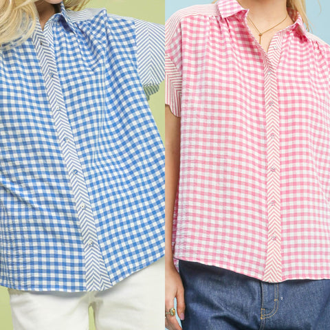 Mixed Gingham Top