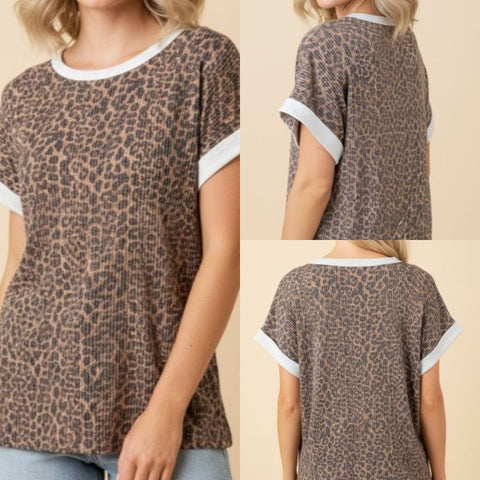 Leopard Print Dolman Top