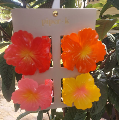 Vibrant Hawaiian Hair Clips