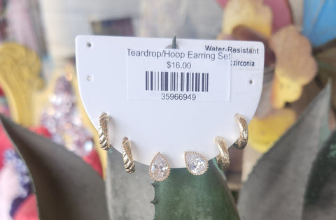 Teardrop/Hoop Earring Set