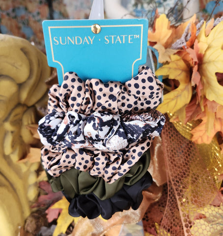 Animal Print Silk Hair Scrunchies