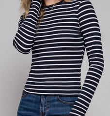 Long Sleeve Stripe Knit Top