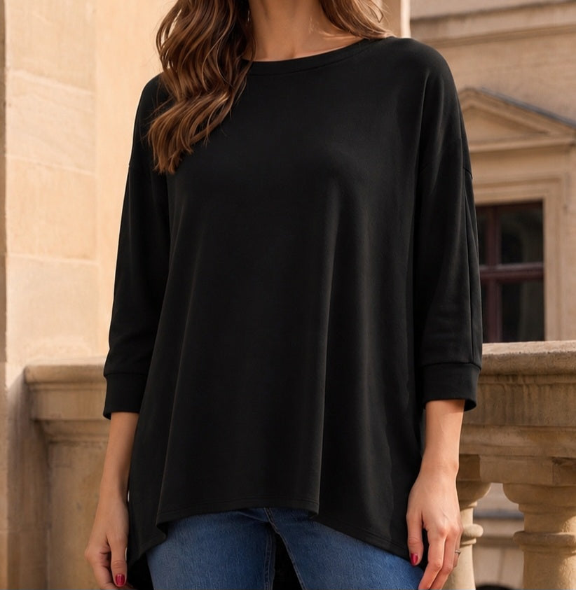 Lightweight Solid 3/4 Sleeve Top