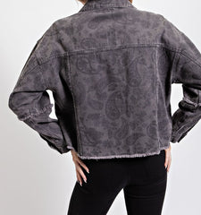 All Over Printed Washed Twill Jacket