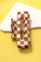 Jumbo Checkered Hair Claw Clips