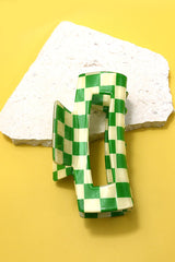 Jumbo Checkered Hair Claw Clips