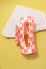 Jumbo Checkered Hair Claw Clips