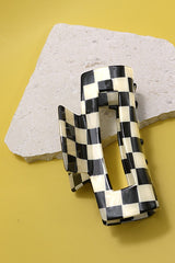 Jumbo Checkered Hair Claw Clips