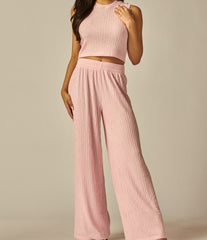 Crinkled 2 Piece Loungewear Set