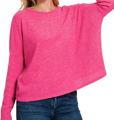 Ribbed Dolman Long Sleeve Sweater