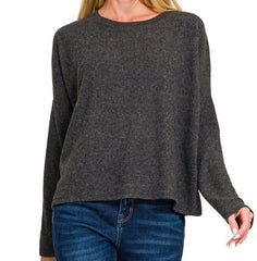 Ribbed Dolman Long Sleeve Sweater