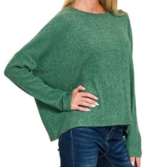 Ribbed Dolman Long Sleeve Sweater