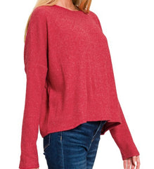 Ribbed Dolman Long Sleeve Sweater