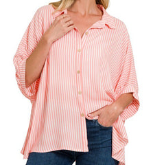 Striped Button Up Top