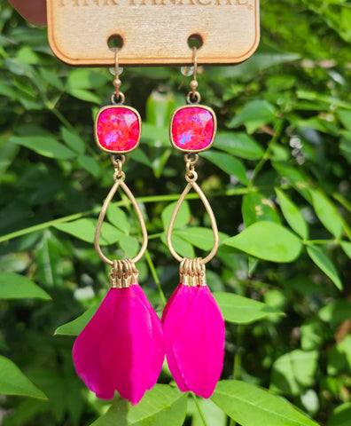 Pink Panache Feather Earrings