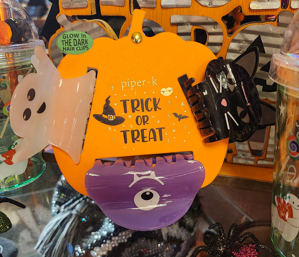 Glow In The Dark Halloween Hair Clips Set