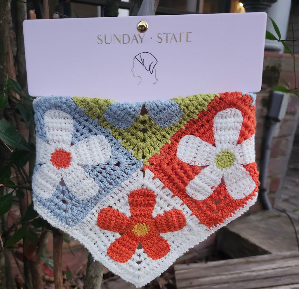 Floral Crochet Hair Bandana