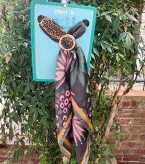 Printed Hair Scarf/Brooch