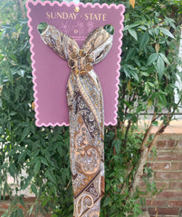 Printed Hair Scarf/Brooch