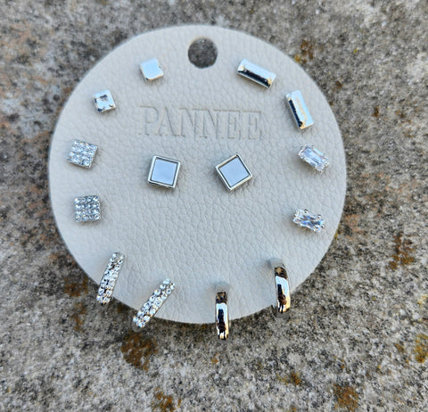 Silver Mixed Mini Earring Set