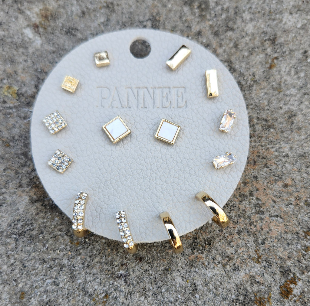 Gold Mixed Mini Earring Set