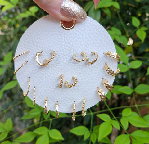 Gold Hoop Earring Set