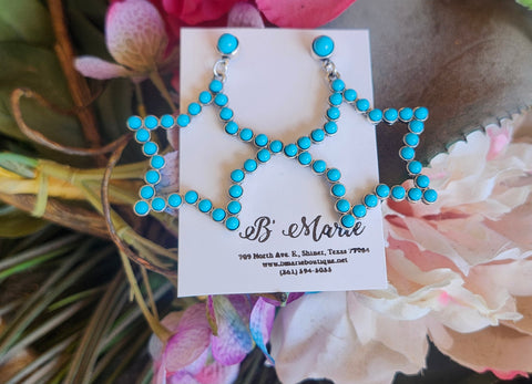 Turquoise Beaded Star Earrings