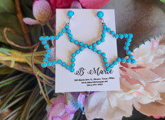 Turquoise Beaded Star Earrings