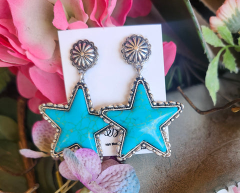 Turquoise Star Earrings