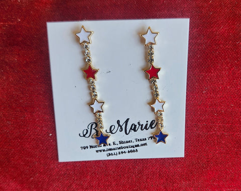 Patriotic Dangle Star Earrings