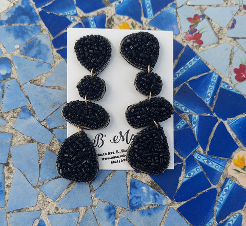Black Beaded/Dangle Earrings