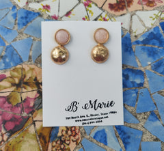 Pink/Gold Stud Earrings