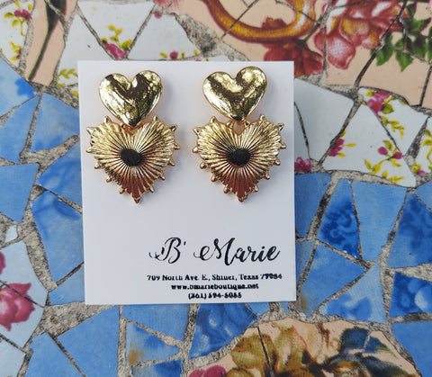 Gold Heart Earrings