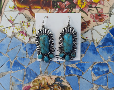 Turquoise/Navajo Antique Dangle Earrings