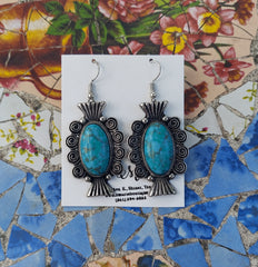 Turquoise/Navajo Antique Dangle Earrings