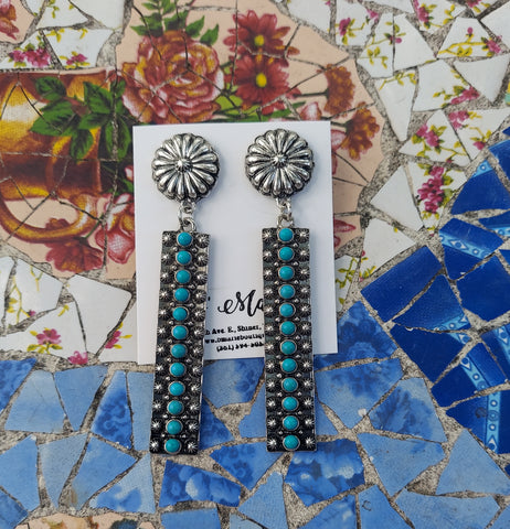 Turquoise/Navajo Bar Earrings