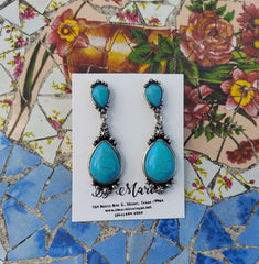 Turquoise/Silver Dangle Earrings
