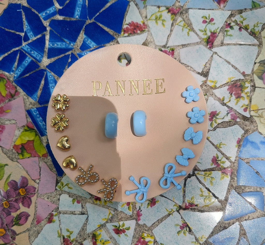 Baby Blue Stud Earring Set