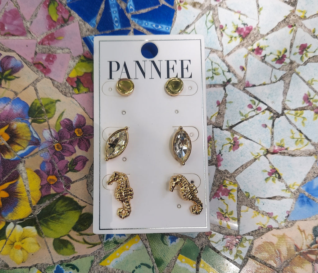 Seahorse Stud Earring Set