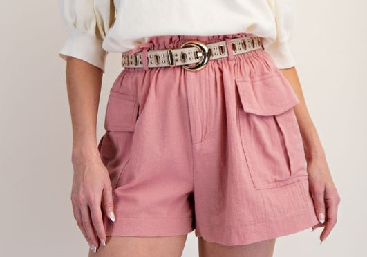 Cotton Gauze Washed Cargo Shorts