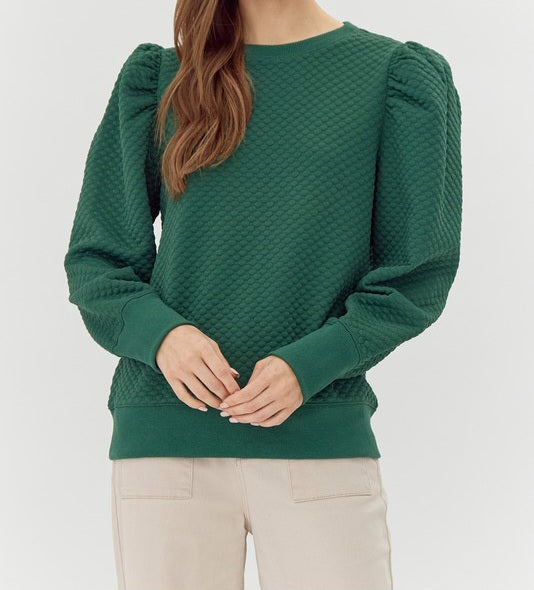 Embossing Textured Sweatshirt Top