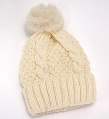 Cable Knot Pom Pom Beanie