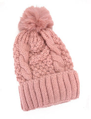 Cable Knot Pom Pom Beanie