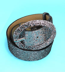 Faux Leather Glitter Belts